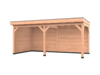 Douglas overkapping, 600 x 300, met achterwand en zijwand, Westwood Comfort Green